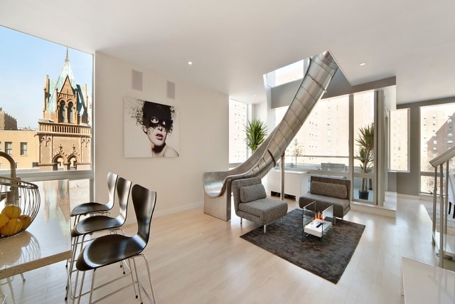 Inredning-modern-loft-lägenhet-metall-bild-kreativ-lägenhet-idéer
