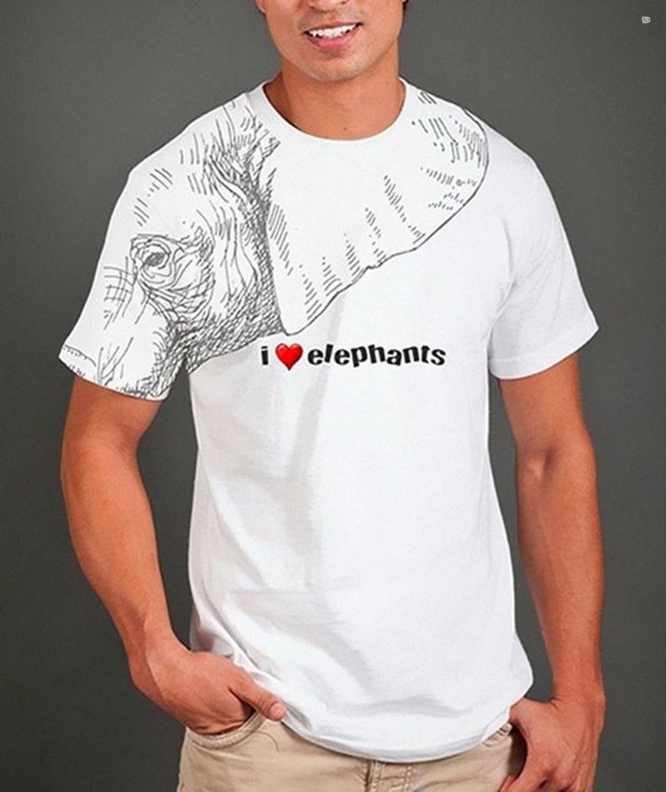 kreativ-design-t-shirt-elefant-bild-jag-älskar-elefanter-vanlig-vit