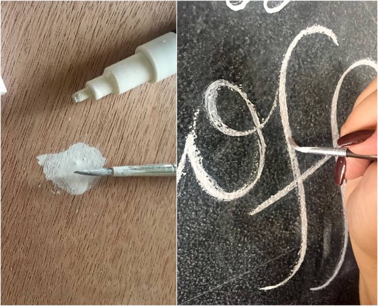 Krita penna Krita markör tar upp bläck med en pensel