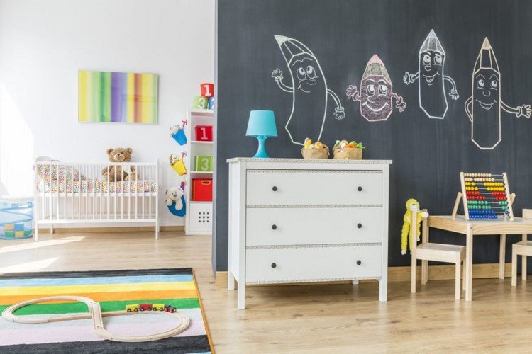Designa skiljeväggen i barnrummet med tavelfärg