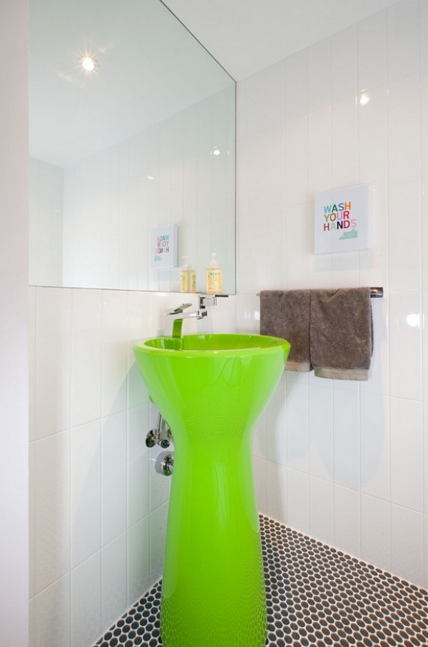 Design badrum fåfänga neongröna trender Modern badrumsutrustning