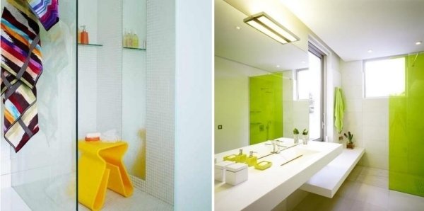 Designmöbler-badrum pall-gul duschkabin belysning
