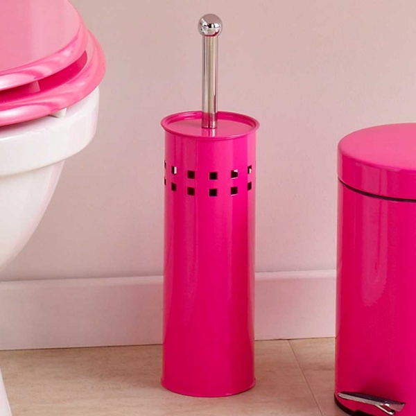 Färgglada toalettborstset badrum-neonfärger-rosa badrumstillbehör