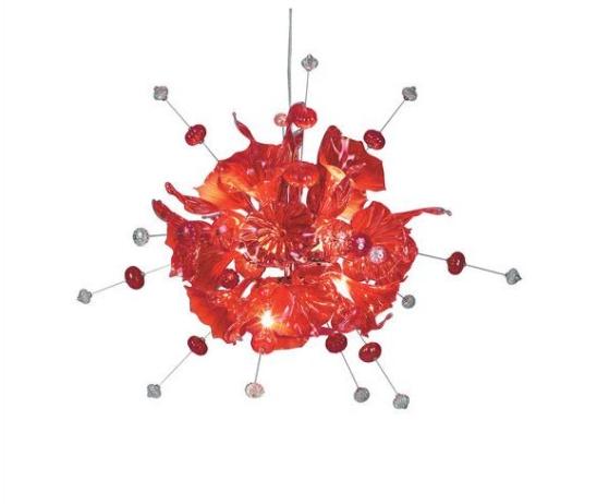 Glänsande ljuskrona design röd Bsweden