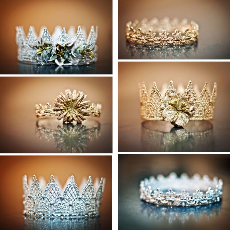 Crown tinker spets-diy-guld-silver-dyrbara-smycken-blommor