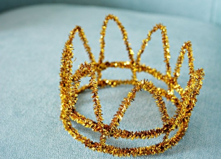 Crown tinker guld plysch tråd böjning barndräkt