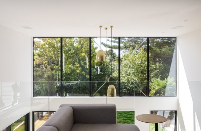 Bauhaus stil levande kub förlängning design interiör glas frontmöbler set