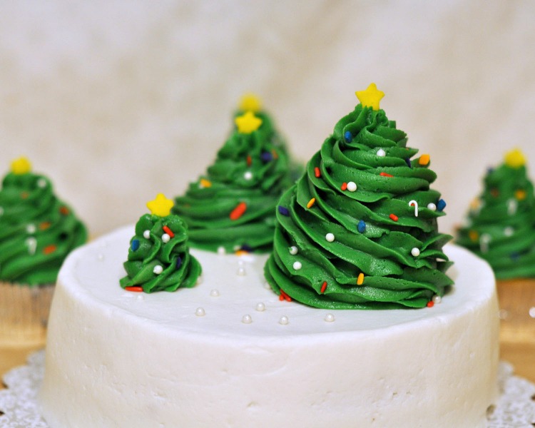 tårta juldekoration rpn frosting julgran