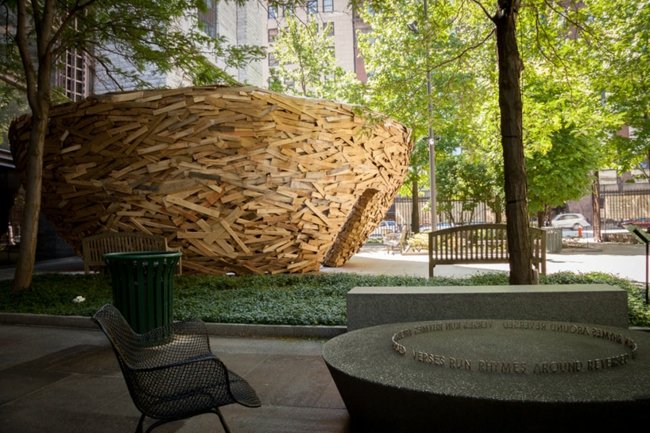 Trä Euro pallar installation sidovy Park USA