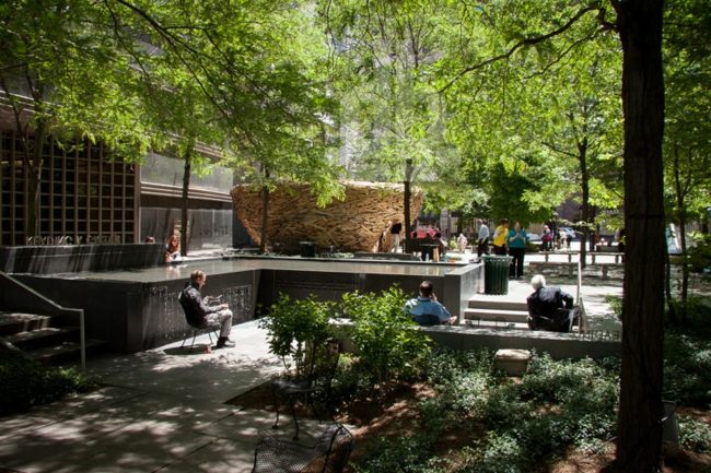 Bibliotek Cleveland USA entré modern arkitektur design