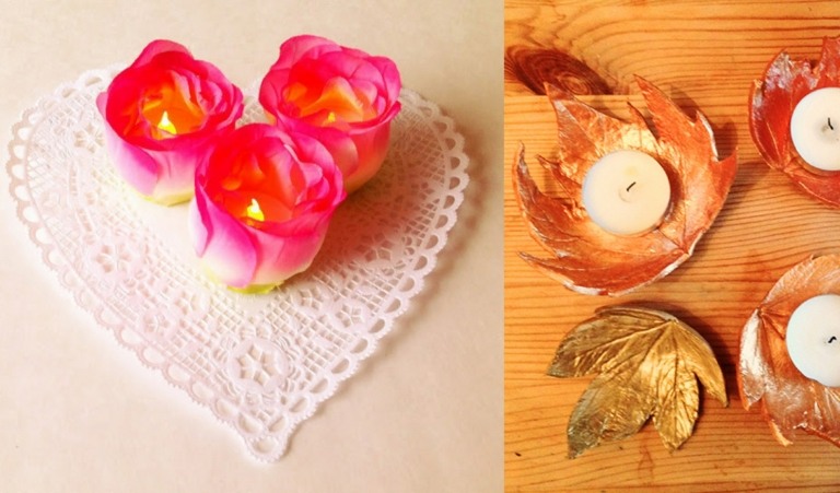Konstgjorda blomsterdekorationsidéer, värmeljushållare, gör dig själv enkla DIY -instruktioner