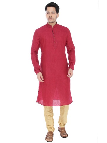 Ruudullinen Maroon Kurta Pajam