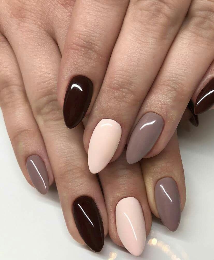 korta gel naglar mandelform naken nagellack idéer faller
