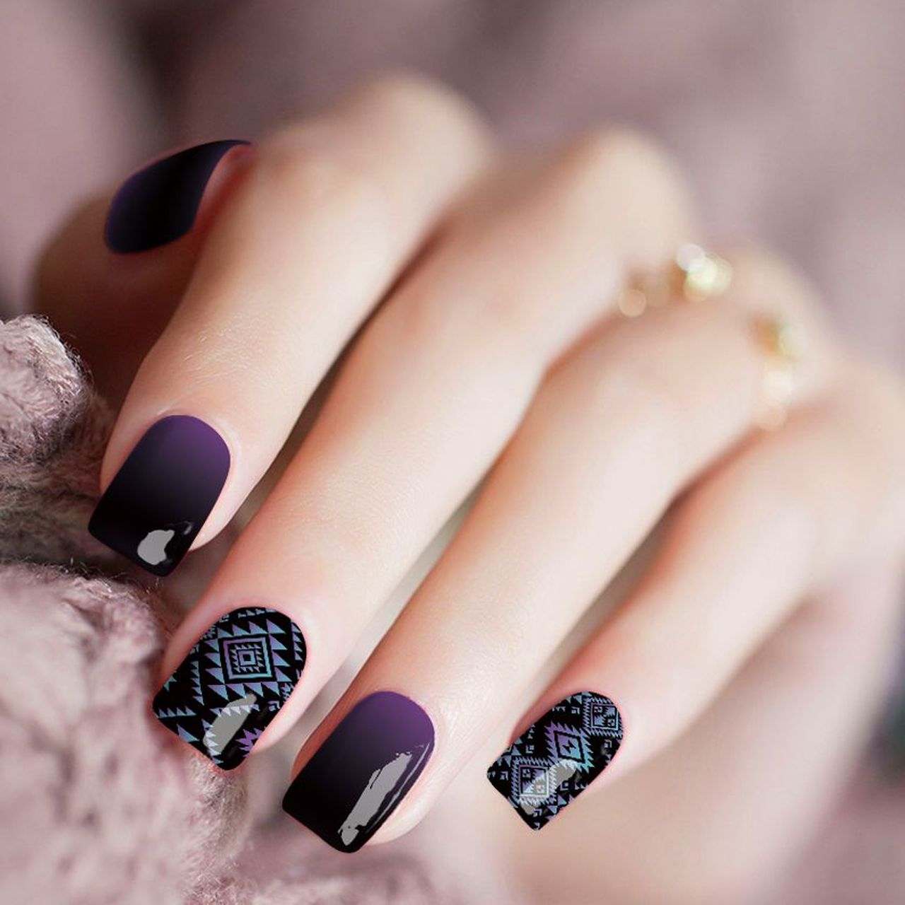 Naglar dekoration idéer ombre nagellack gel polish