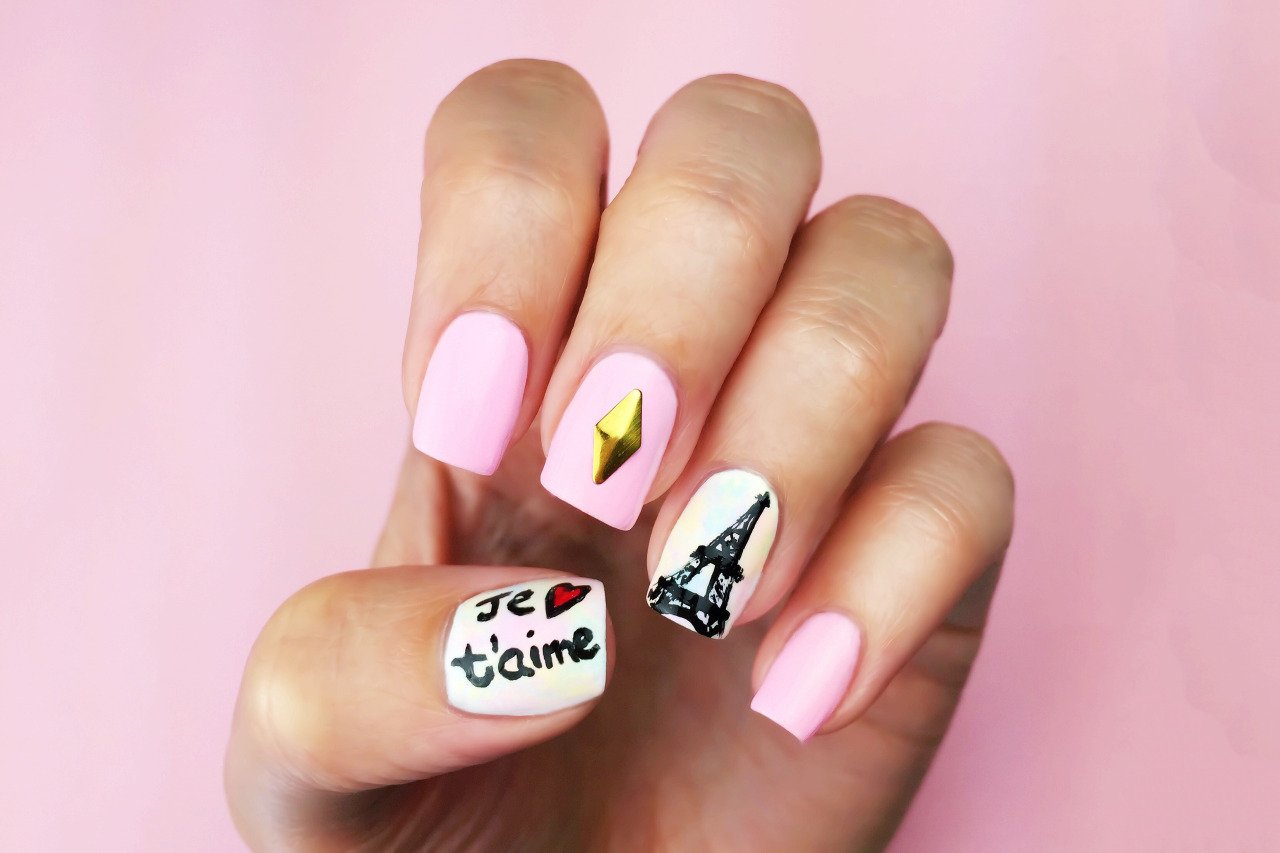Nageldekorationsidéer gel nagellack rosa