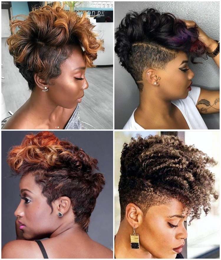 Mohawk Pompadour -frisyr med Afro -lockar