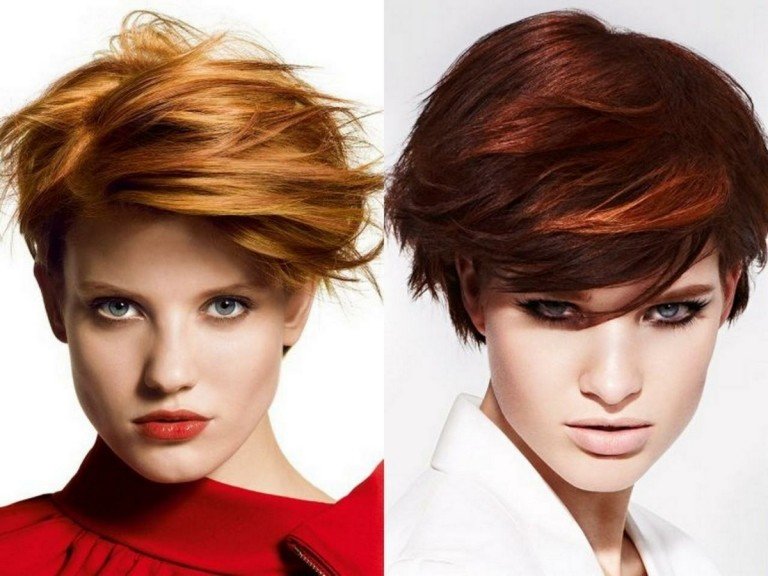 Trender med korta frisyrer 2019 med rött och kopparfärgat hår