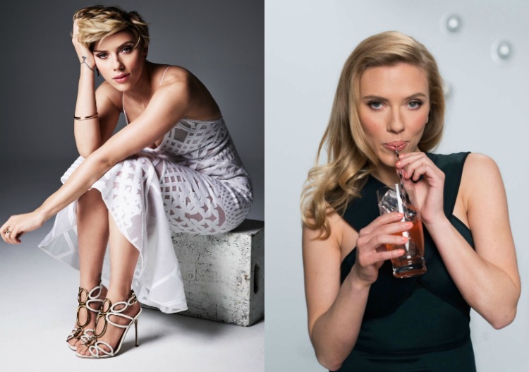 Korta frisyrer för kvinnor -stjärnor-före-efter-Scarlett-Johansson