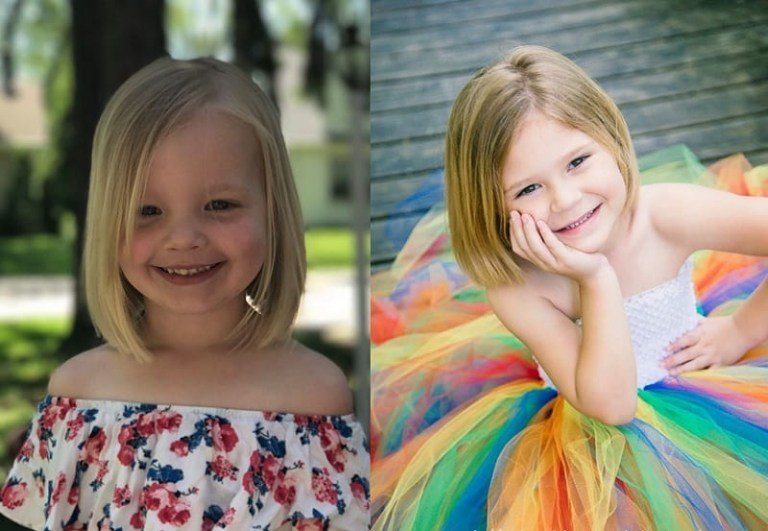 Korta frisyrer tjejer små barn 5 år första skoldagen frisyr kort