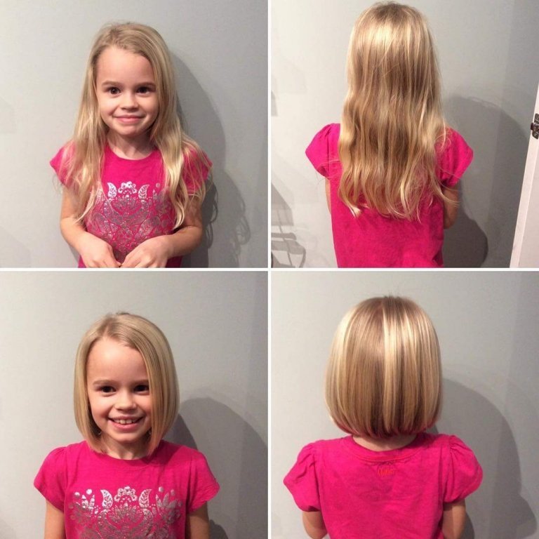 Flickor kort frisyr idéer bilder första dagen i skolan lättskötta barn frisyrer