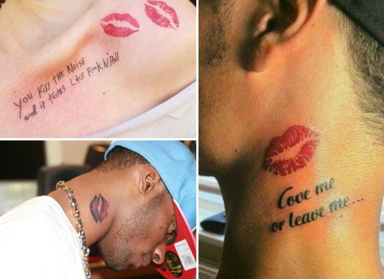 kyssbar-mun-tatuering-hals-män-tatuering-teckensnitt-röd-färg