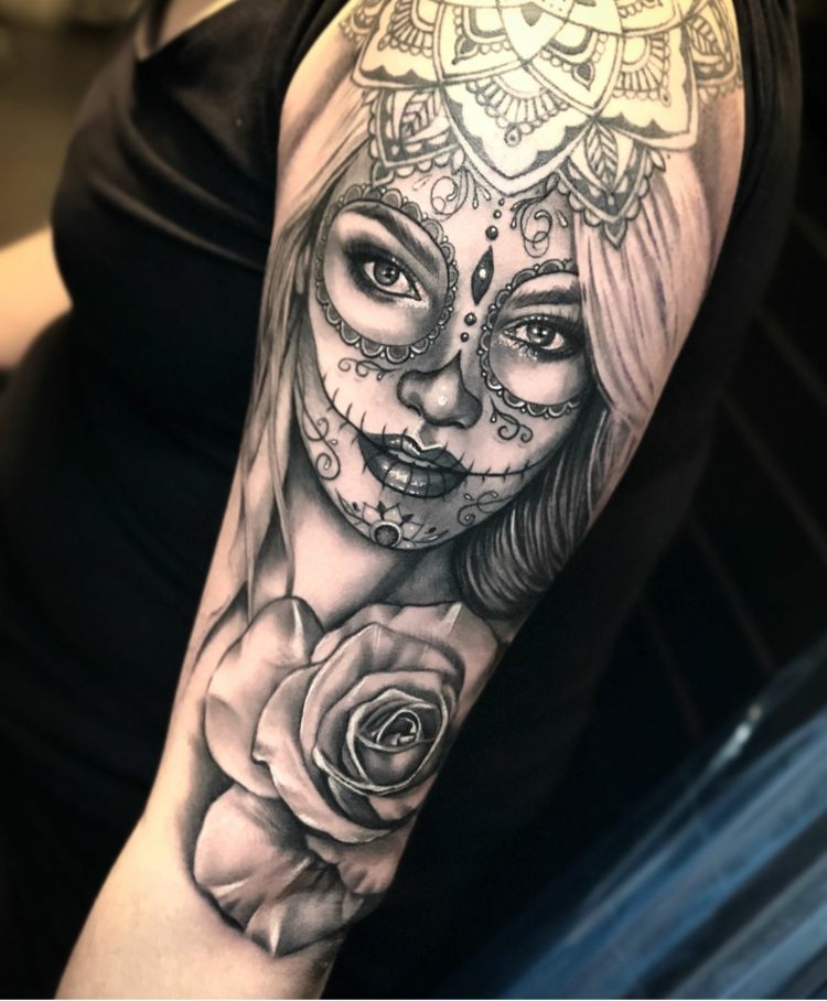 La Catrina Betydelse Tattoo Shoulder Tattoo Design For Women