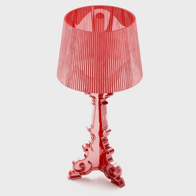 transparent lampdesign klassisk re-design kartell bourgie i rött