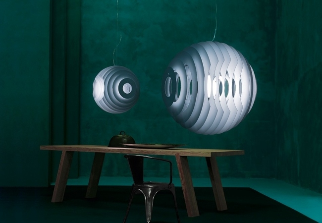 Supernova hängande lampdesign Foscarini modern matt finishlackerad aluminium