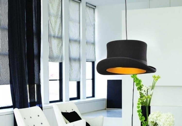 Tinker lampskärm -hat-svart-lampa-hängande lampa-kreativ-modern