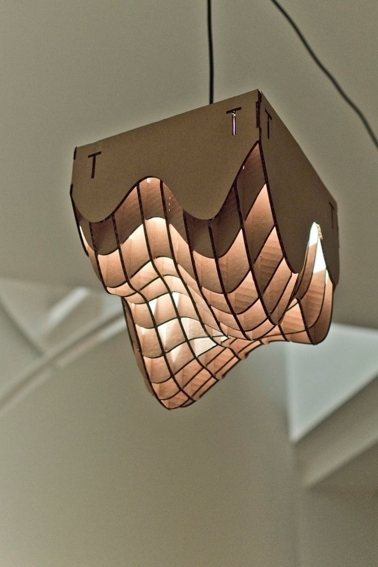 lampskärm-tinker-kartong-wellpapp-våg-struktur-3d-kreativ-kartong