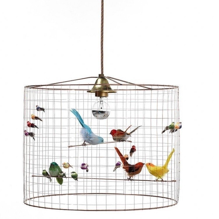 lampskärm-tinker-nät-tråd-fåglar-färgglada-färgglada-intressant