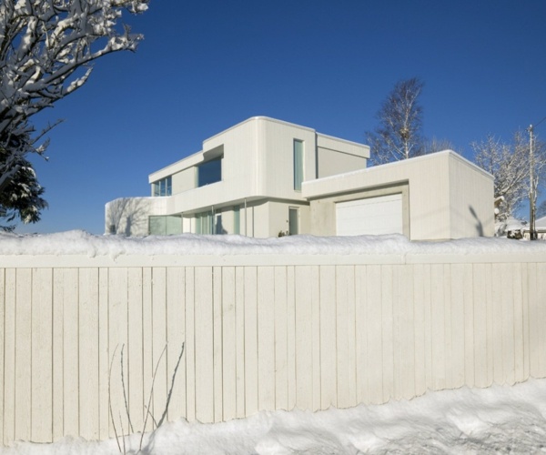 modern minimalistisk arkitektur fasad fram