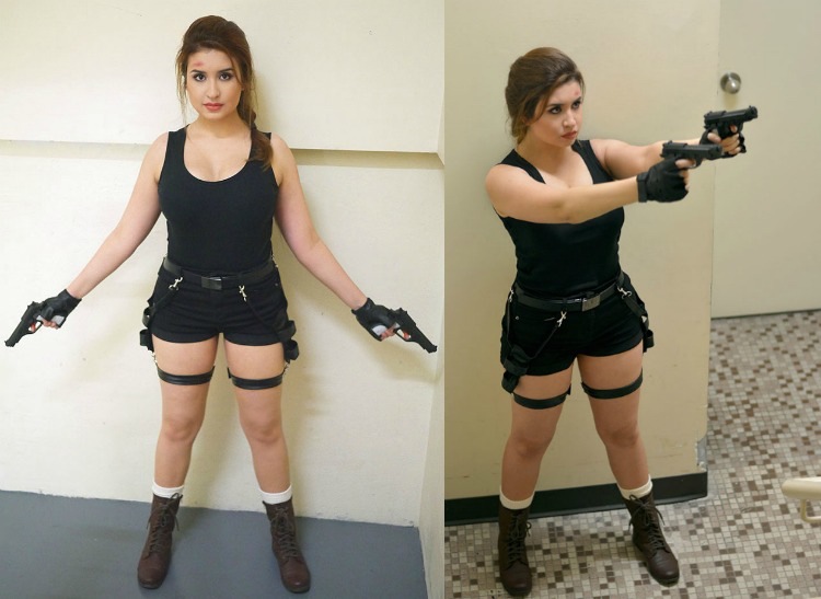 Lara Croft kostym-gör-själv-pistol-hölster-pistoler