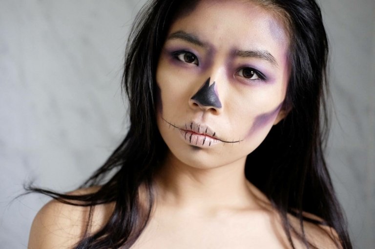 Halloween-kostymskalle-smink i sista minuten enkelt