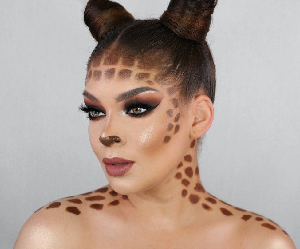 Giraff smink kvinnor instruktioner gör Halloween kostymer själv