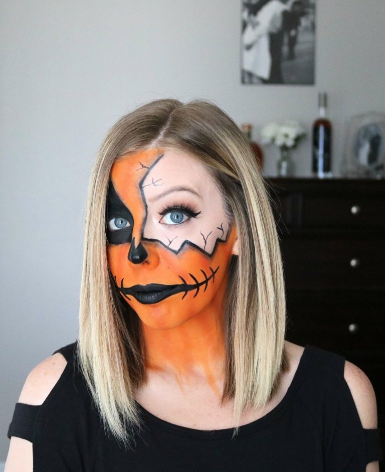 Pumpa smink instruktioner Halloween smink tips kvinnor