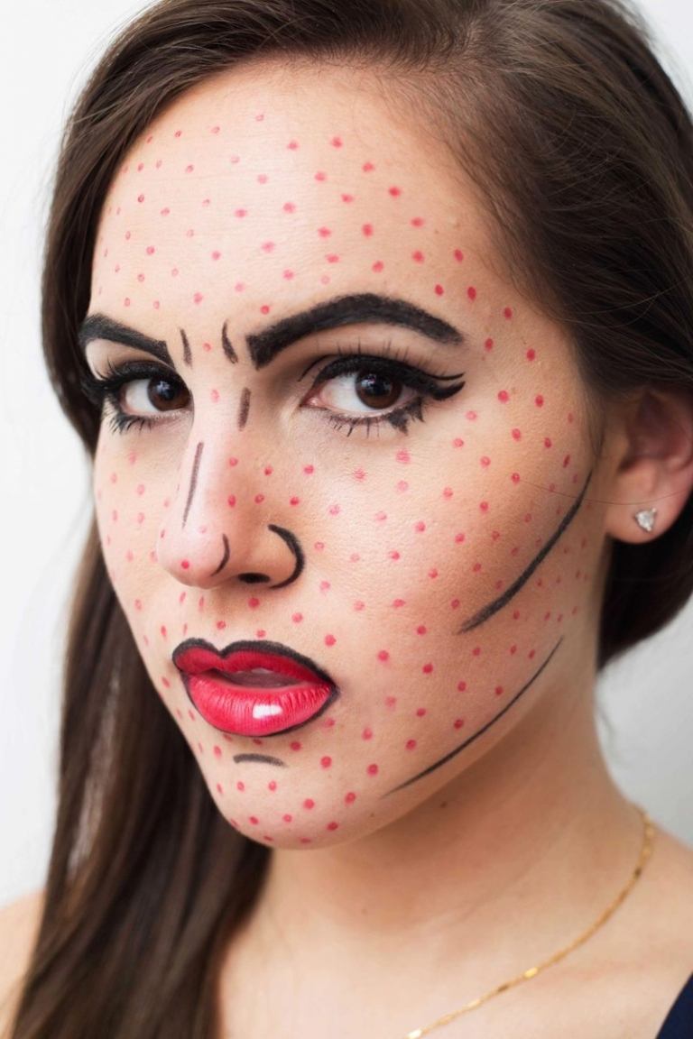 Pop Art Makeup-instruktioner för snabb karnevalsmink