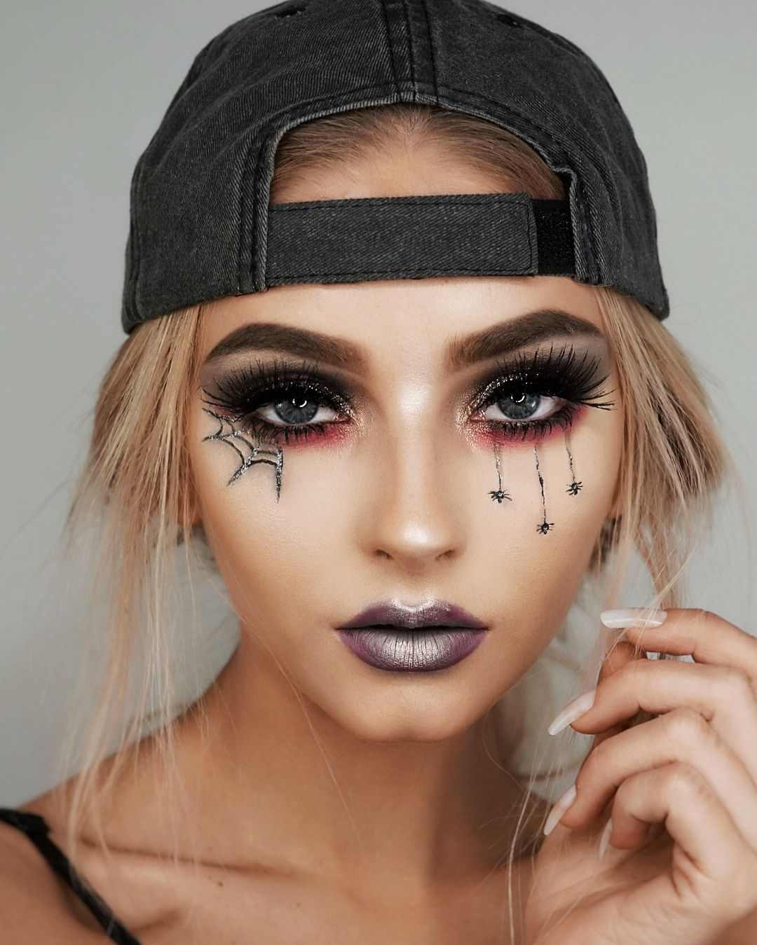 Carnival make-up kvinnor helt enkelt spindelnät ögonmakeup