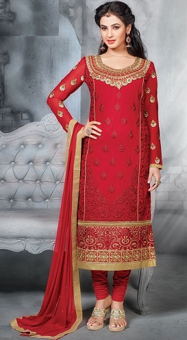 Κόκκινο κέντημα Salwar Suit Design