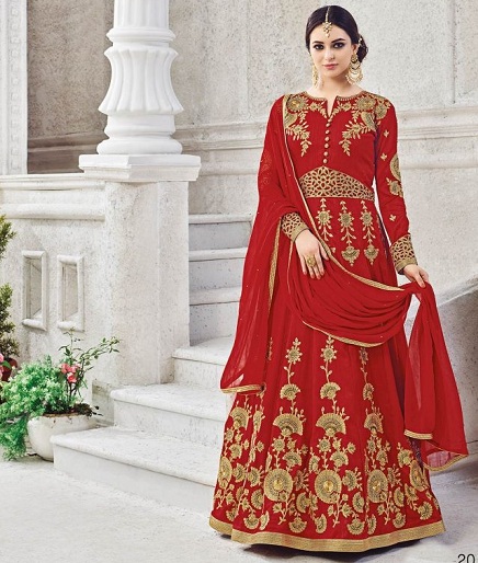 Κόκκινο κοστούμι Salwar για γάμο