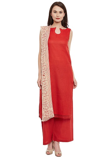Tavallinen punainen Salwar -puku
