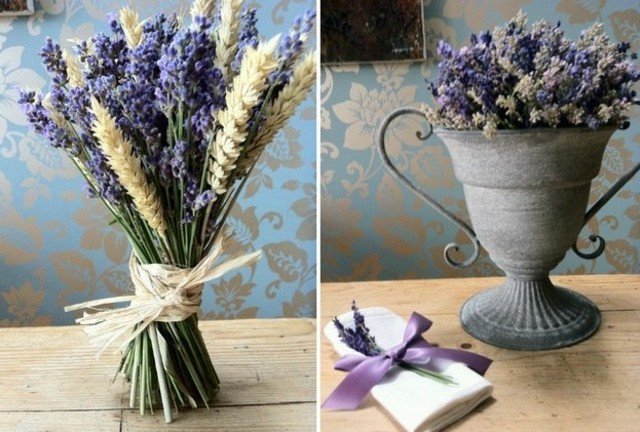Lavendel ordnar vackra veteblommarrangemang