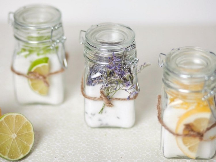 Lavendeldekoration-konserveringsburkar-citrondoftande ljus-boho-chic