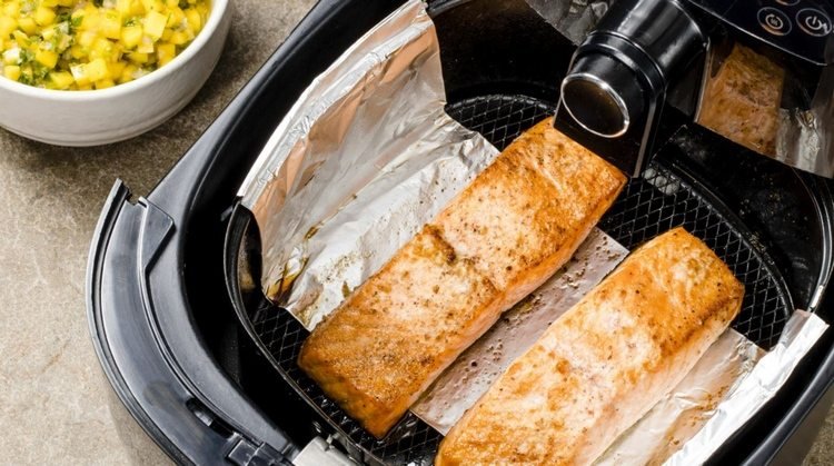 Stek laxfiléerna i Airfryer