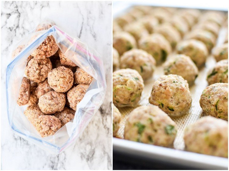 Recept på köttbullar med kalkon och zucchini som måltidsförberedelse