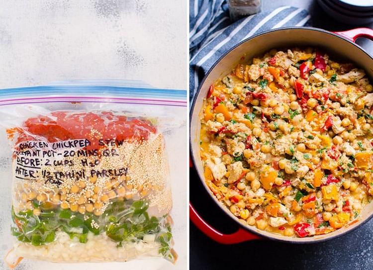 Recept för frysning i laggryta med kyckling och kikärter