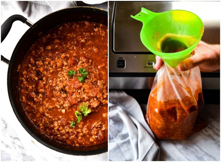 Koka spaghettisås i förväg och frys receptet