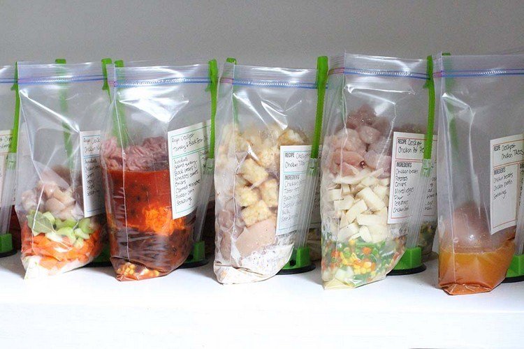 Recept för frysning i förväg i fryspåsar