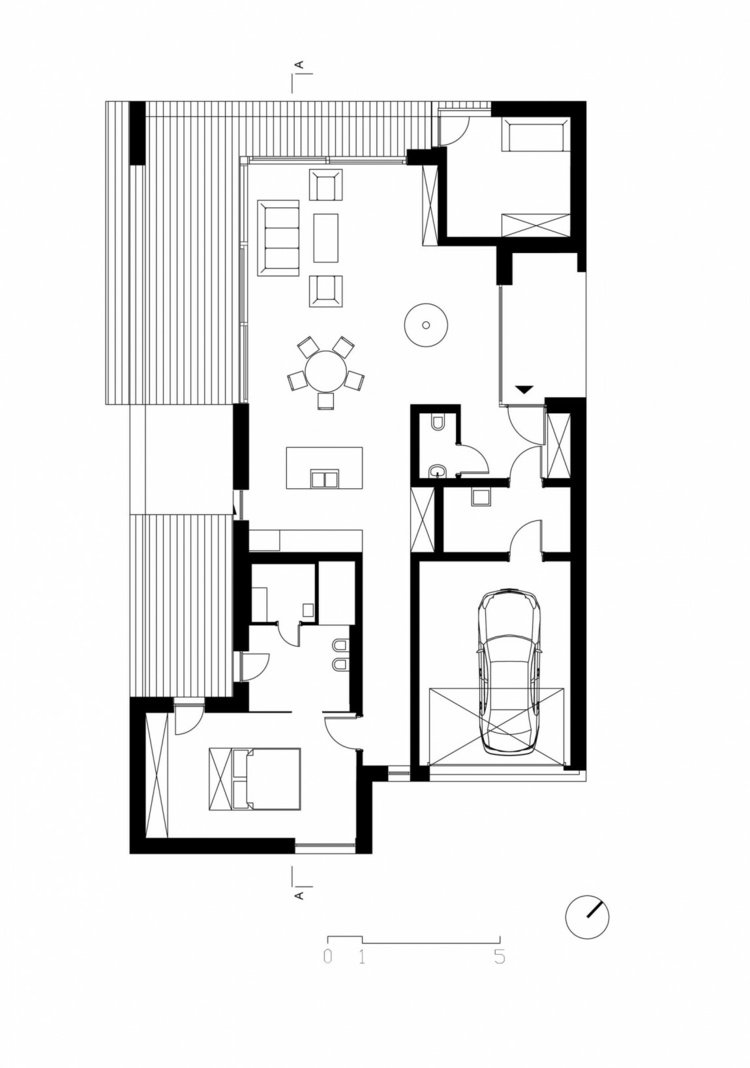 led-infällda-armaturer-planlösning-vardagsrum-garage-arkitektur