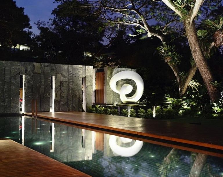 LED trädgårdsbelysning-modern-terrass-dekoration-idéer